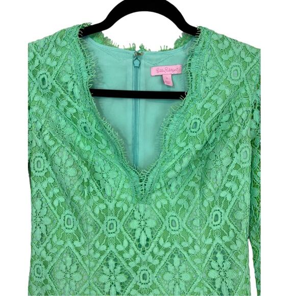 Lilly Pulitzer Meryl Dress Poolside Mint Green Diamond Lace - Picture 12 of 12
